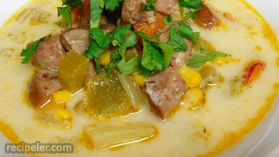 Andouille Sausage and Corn Chowder