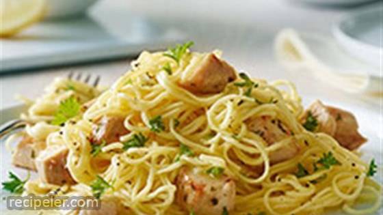 Angel Hair Pasta with Lemon and Chicken (Lighter)