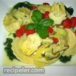 artichokes in a garlic and olive oil sauce