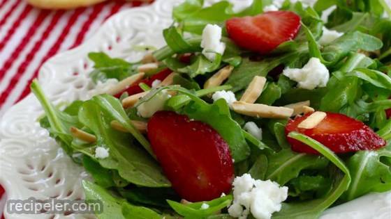 Arugula And Strawberry Salad With Feta Cheese