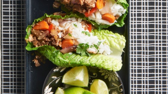 Asian Pork Lettuce Wraps With Coconut-lime Rice