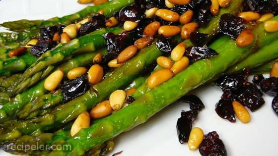 Asparagus With Cranberries And Pine Nuts