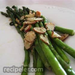 Asparagus with Sliced Almonds and Parmesan Cheese