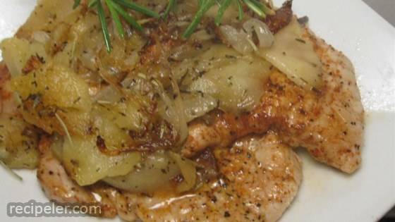 Autumn Apple Onion Pork Chops