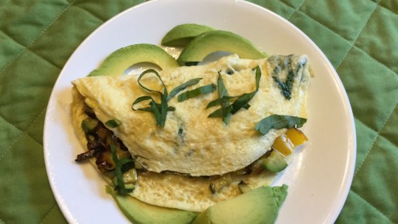 avocado and feta egg white omelet