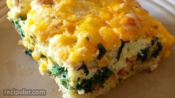 Bacon, Cheddar and Spinach Strata