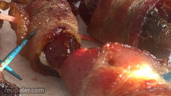 Bacon-Wrapped Dates Stuffed with Manchego Cheese