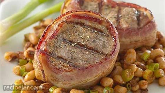 Bacon Wrapped Pork Filets with Texas Caviar