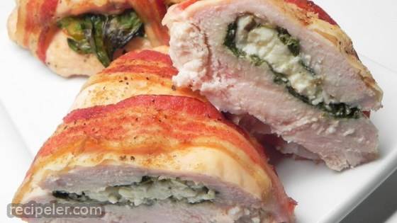 Bacon Wrapped Turkey Breast Stuffed with Spinach and Feta