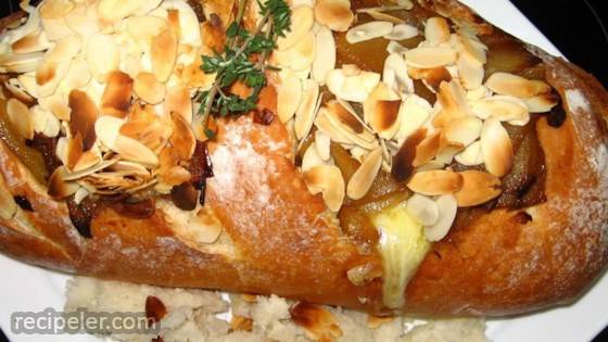 Baked Brie with Caramelized Pears, Shallots and Thyme