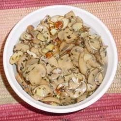 baked brie with mushrooms and almonds