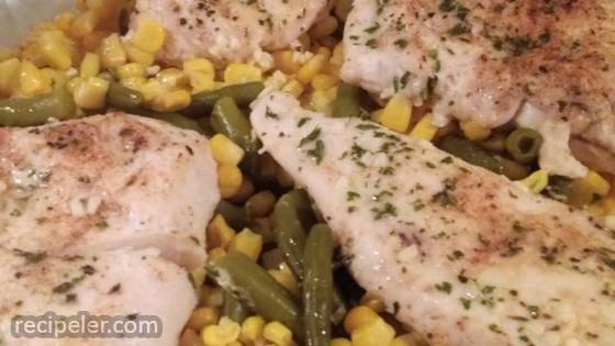 Baked Chicken and Corn
