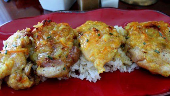 baked chicken thighs with marmalade-mustard sauce