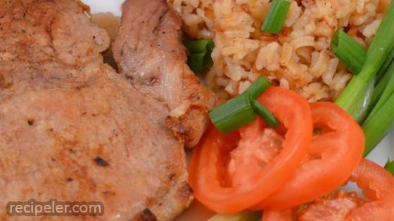 Baked Pork Chops and Rice