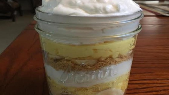 banana cream and nutter butter® treat in a jar