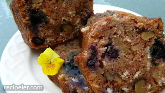 Barbie's Blueberry Zucchini Bread with Oatmeal and Walnuts
