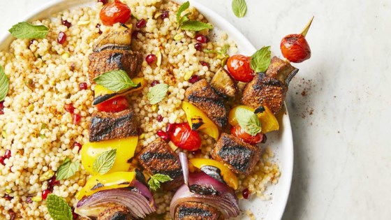 Beef Kebabs With Pomegranate Couscous