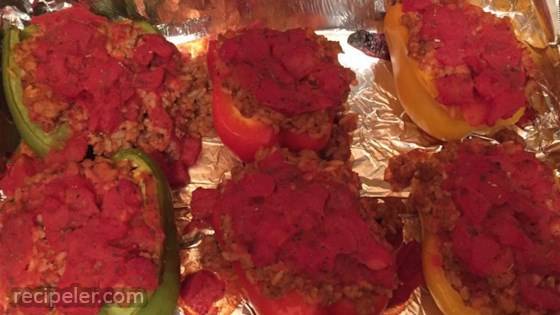 Bison and Brown Rice Stuffed Peppers