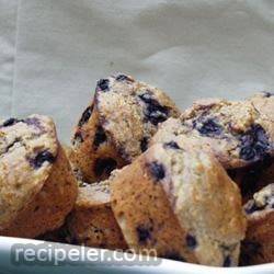 black and blueberry muffins