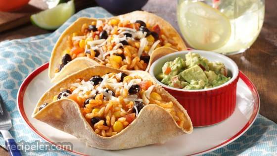 Black Bean and Rice Open-Faced Tacos