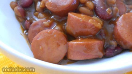 Blame the Dog Bean Casserole (Kielbasa and Bean Dish)