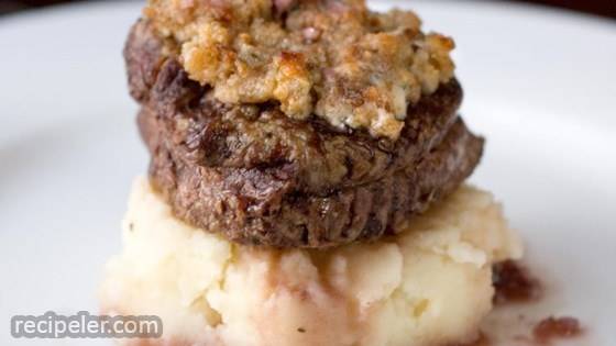 Blue Cheese Crusted Filet Mignon With Port Wine Sauce