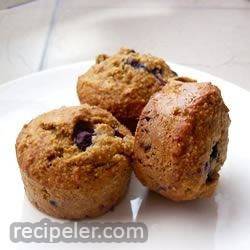 blueberry nut oat bran muffins