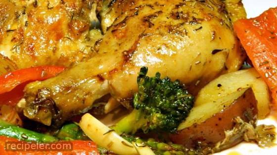 Book Club Herb Roasted Chicken and Vegetables