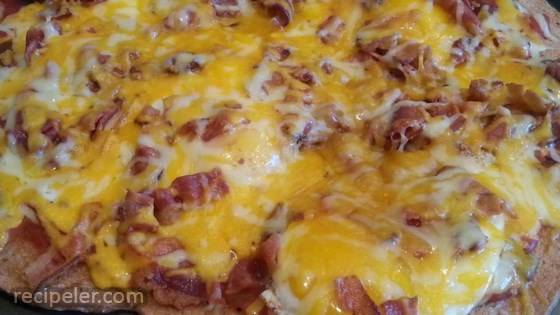 Breakfast Bacon and Sausage Pizza