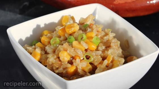Brown Rice Pilaf with Onions and Corn