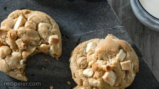 Browned Butter White Chocolate Hazelnut Cookies