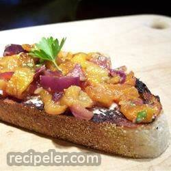 Bruschetta with Roasted Sweet Red Peppers