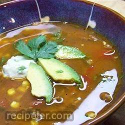 Busy Night Turkey Taco Soup with Avocado Cream