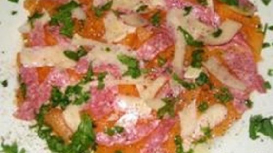 cantaloupe with salami salad