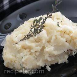 Caramelized Onion and Horseradish Smashed Potatoes