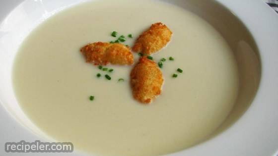 Cauliflower Soup with Blue Cheese Fritters
