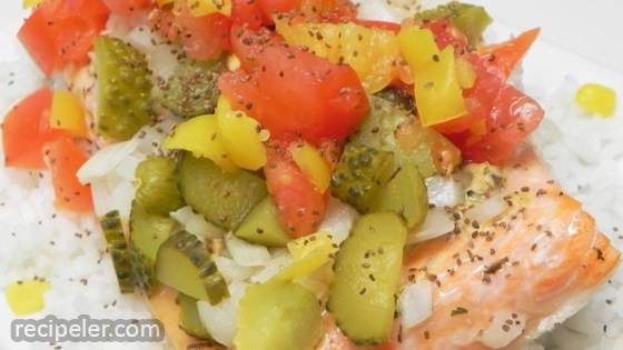 Chicago Hot Dog-style Salmon