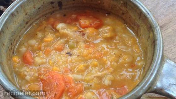 Chicken Barley Soup with Sweet Potato