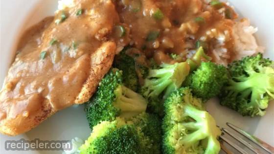 Chicken Breasts with Chipotle Green Onion Gravy
