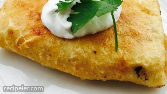 Chicken Chimichangas with Sour Cream Sauce