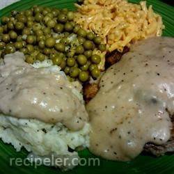 Chicken Fried Steak With Cream Pork Sausage Gravy