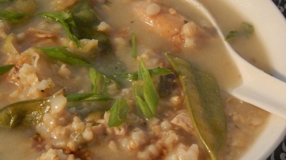 chicken jook with lots of vegetables
