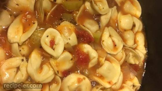 Chicken Tortellini Soup With Zucchini and Tomatoes