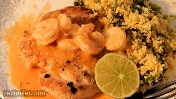 Chicken with Shrimp Sauce