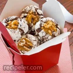 Chocolate Walnut Crinkle Cookies