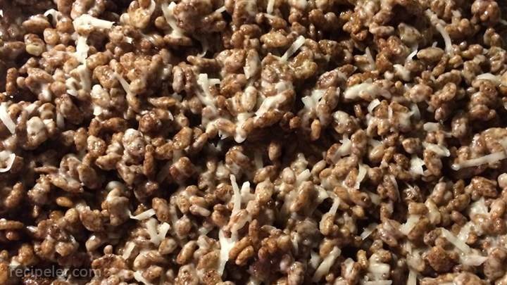 coconut and chocolate rice crispies