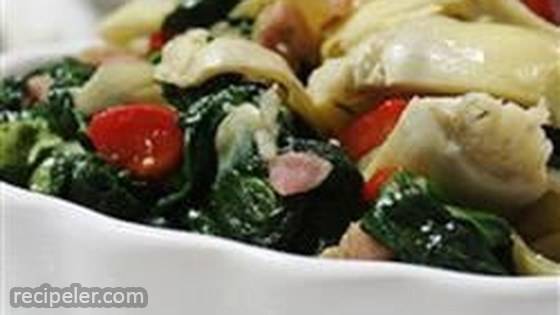 Colorful Spinach and Prosciutto Side