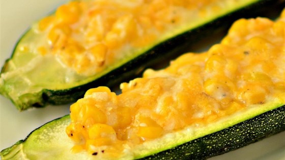 corn-stuffed zucchini