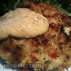 Crab Cakes with Curried Yogurt Sauce