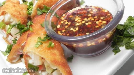 Crab-Filled Egg Rolls With Ginger-Lime Dipping Sauce